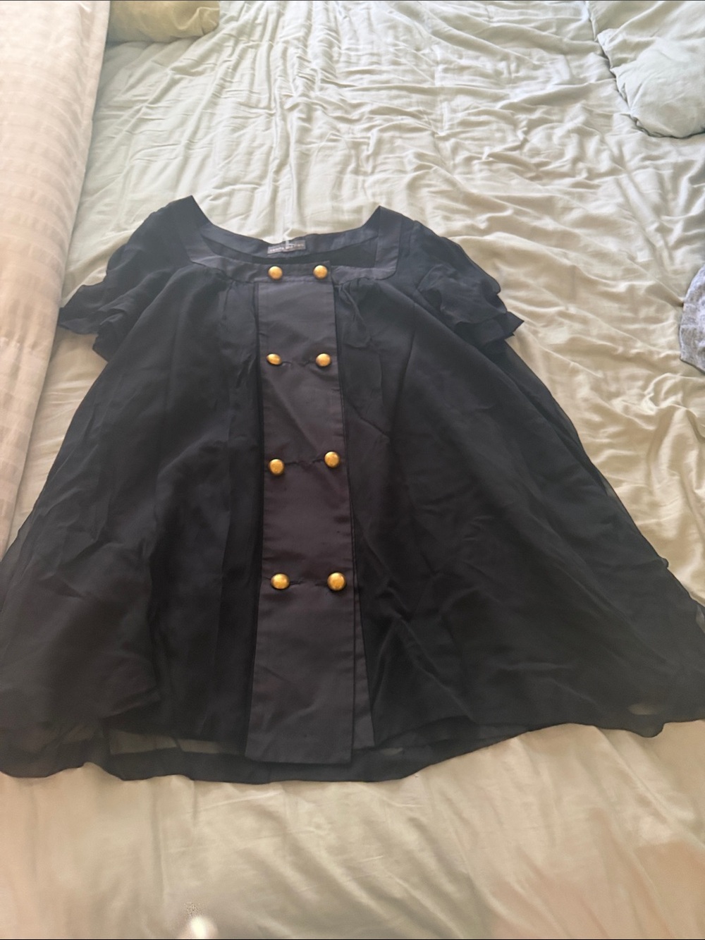 camilla & marc Black Blouse with Gold Button Detail